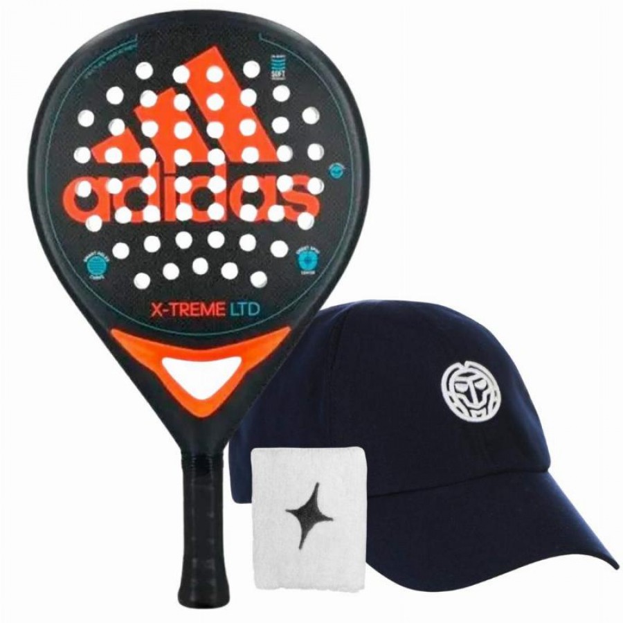 Adidas X-Treme Noir Orange Pack Raquette avec Casquette et Bracelet   Offre - Pas cher